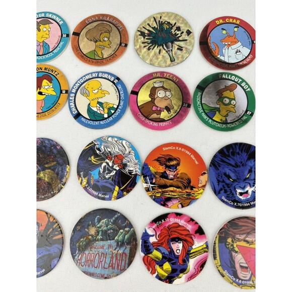 Lot Of 29 Skycaps -‎ Pogs Milk Caps - Simpsons - Marvel - X-men- Goosebumps - Picture 3 of 12